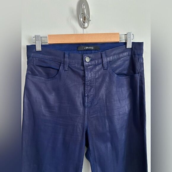 J Brand Maria Coated High Rise Skinny Jeans in Blueberry - Picture 3 of 12